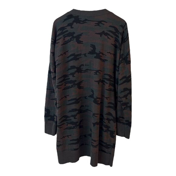 Sanctuary Knit Open Front Long Sleeve Long Cardigan Camo Size Large - Picture 5 of 6